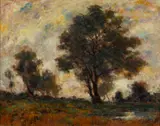 Dedrick Brandes Stuber, Landscape with trees on a riverbank