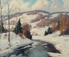Camillo Adriani, Winter in the Adirondacks, oil on canvas