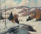 Camillo Adriani, Winter in the Adirondacks, oil on canvas