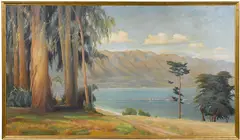 R. Lutz, A view of the Santa Barbara coast, oil on canvas