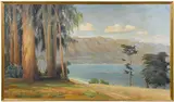 R. Lutz, A view of the Santa Barbara coast, oil on canvas