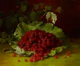 Edward Chalmers Leavitt, Still life with raspberries, oil on canvas