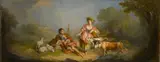 François Boucher, The letter; A travelling musician; The rest (a group of three)