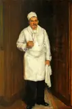 Henri Brispot, The chef de cuisine, oil on canvas