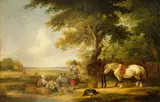 Rest during the harvest by English School, oil on canvas, offered Jan 2015