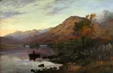 James Heron, Evening on the lake, oil on canvas