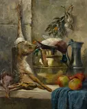 E. M. Samson, A still life with a dead hare, oil on canvas