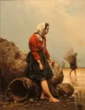 Théodore Frédéric de Salmon, The fisher girl, oil on canvas
