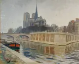 Emil Kosa Jr., Notre Dame, Paris, 1927, oil on canvas