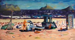 On the seashore by Erle Loran, 1947, oil on masonite, offered Jan 2015