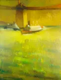 Otis Oldfield, The last ferry boats, oil on canvas