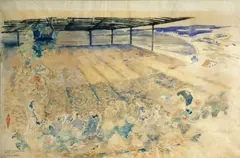 Joseph Raphael, Visiting begonia fields, Santa Cruz, color monotype on paper