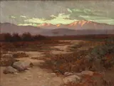 Desert serenity by Elmer Wachtel, oil on canvas, sold Jan 2015