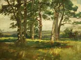 Si Chen Yuan, A stand of trees, oil on canvas