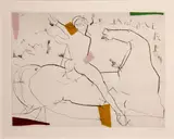 Marino Marini, Orpheus, Pl. 2, from Il Teatro delle Maschere (G. A156), 1973, Color aquatint, drypoint and etching on wove paper