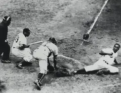 Nat Fein, Jackie Robinson Steals Home, July 17, 1949, Gelatin silver print