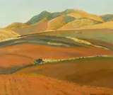William Alexander Griffith, Barley fields, Irvine ranch, 1936, oil on canvas
