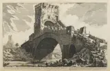 Giovanni Battista Piranesi, Veduta del Ponte Salario; Veduta interna dell Atrio, from Vedute di Roma (H. 31; 58; F. 744; 815), 1754;