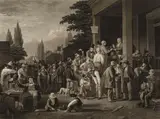 George Caleb Bingham, The County Election, 1854, Etching on chine-appliqué paper to wove support