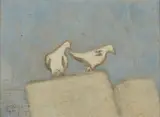 Milton Avery, Paris Pigeons, oil on canvasboard
