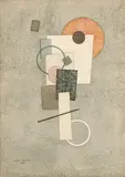 Paul Kelpe, Untitled (partial orange circle), watercolor and pencil on paper
