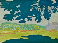 Untitled (Pastoral Scene) by Charles E. Burchfield, watercolor, gouache and pencil on paper laid down on board, sold Nov 2014