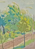 Charles E. Burchfield, Untitled (Tree-lined Path)