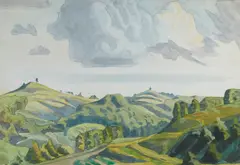 Untitled (Hilltops) by Charles E. Burchfield, circa 1920, watercolor and pencil on paper, offered Nov 2014