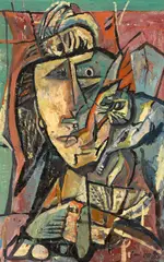 Paul Burlin, For the Love of a Cat, 1947, oil on canvas
