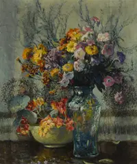Matilda Browne, Still Life with Flowers, oil on canvas