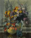 Matilda Browne, Still Life with Flowers, oil on canvas