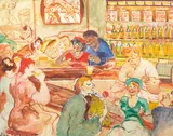 Joseph Delaney, Chelsea Bar, oil on canvasboard