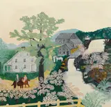 Anna Mary "Grandma" Moses, The Old Grist Mill in Old Shandoah, oil on Masonite