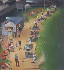 John Philip Falter, Golf Driving Range, oil on canvas