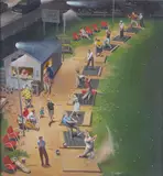 John Philip Falter, Golf Driving Range, oil on canvas