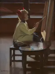 Robert Alexander Graham, The Little Artist #6, oil on canvas