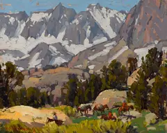 Sierra with packers by Edgar Alwin Payne, 1936, oil on canvas, sold Nov 2014