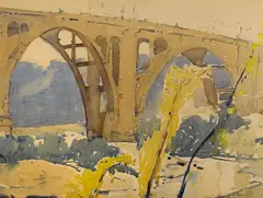Bridge over the Arroyo Seco by Millard Sheets, 1927, watercolor on paper, sold Nov 2014