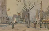 Colin Campbell Cooper, California Coast 1911; La Jolla, 1922; Columbus Circle, New York (Group of 3)