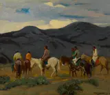 Oscar E. Berninghaus, Group of Taos Indians (Riders)