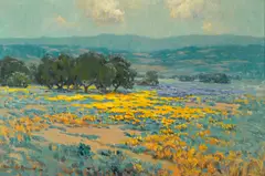 Granville Redmond, California wildflowers, oil on canvas