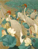 Jessie Arms Botke, Demoiselles cranes and lotus