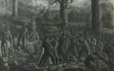 John Ebert, Miner's court, charcoal and white chalk on paper