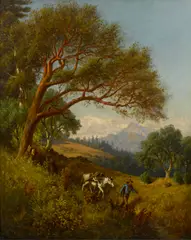 Virgil Williams, Traveler in the woods, oil on canvas