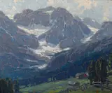 Alpine scene, Switzerland by Edgar Alwin Payne, oil on canvas, sold Nov 2014