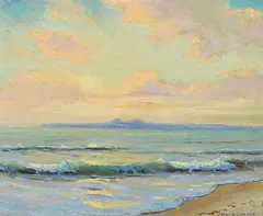 End of a perfect day by Frank Cuprien, oil on masonite, sold Nov 2014