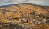 Maurice Logan, The red school house, oil on canvas