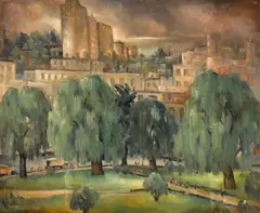 Rinaldo Cuneo, San Francisco park, oil on canvas