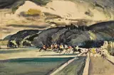 Millard Sheets, Polo at the Uplifters, 1931, watercolor on paper