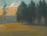 Xavier Martínez, A stand of trees, oil on canvas